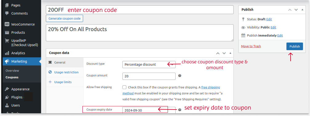 Setting an expiry date for WooCommerce coupon