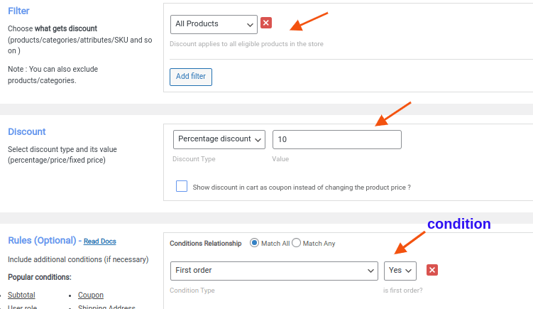 Creating a simple WooCommerce first-order discount