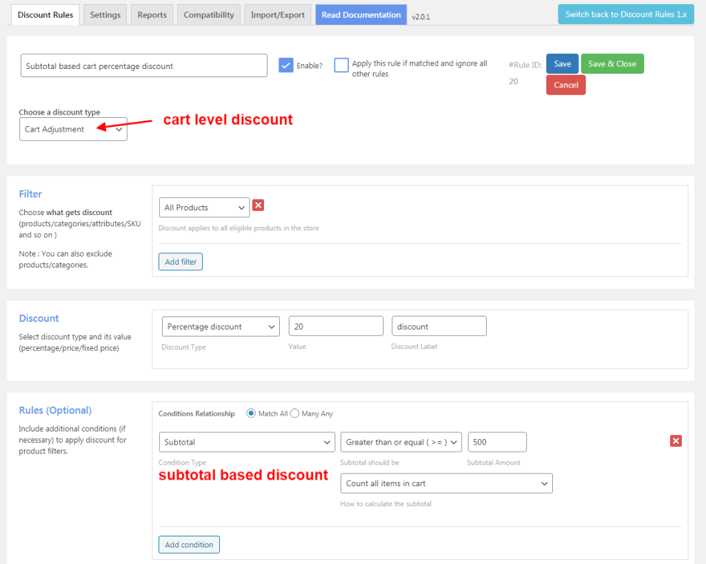 Creating a percent-off deal based on the order total