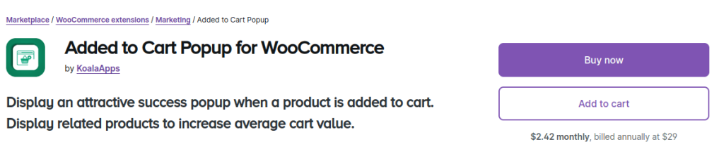 Added to Cart Popup for WooCommerce - KoalaApps