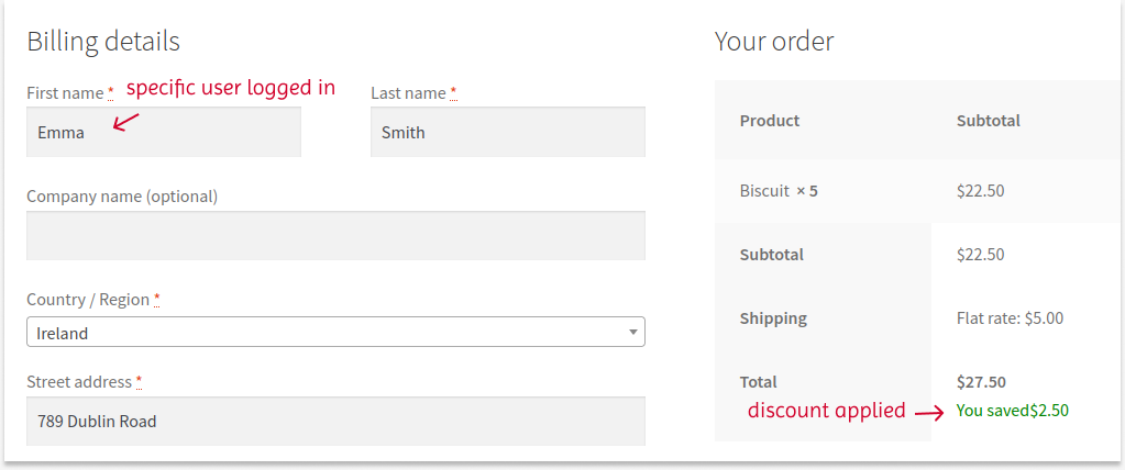 Applying user-specific discount for bulk purchase