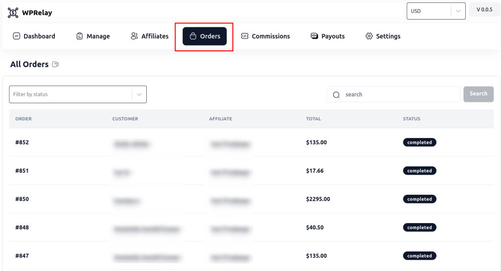 tracking affiliate performance using WPrelay