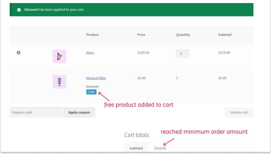 Adding a free product to customers' carts