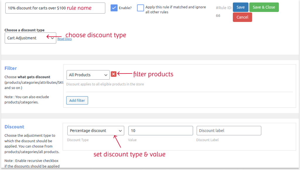 Creating a percentage discount based on subtotal