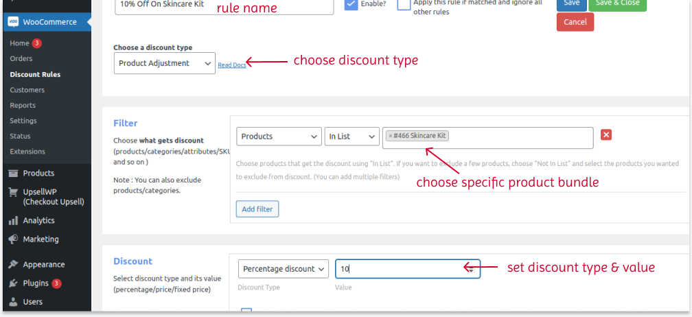 Creating product bundle discount using discount rules plugin