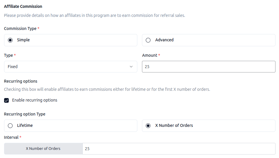 Enabling recurring option for 25 orders using WPRelay