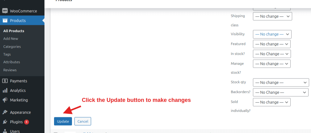 Click the Update button