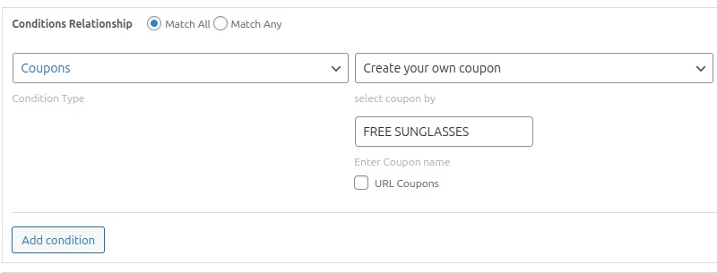 Create a Free Sunglasses coupon