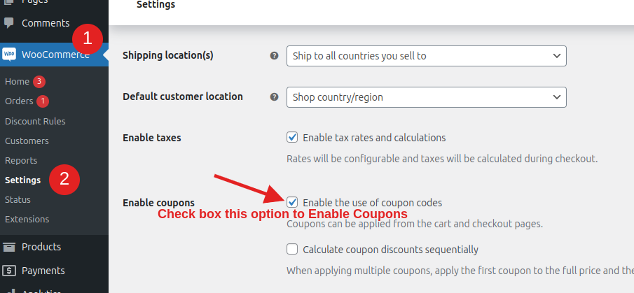 Enable Coupons in WooCommerce