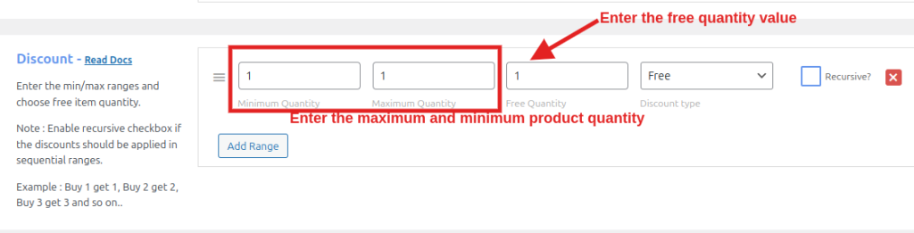 Set the Maximum and Minimum quantity