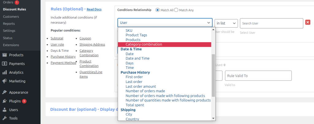 Set Discount Conditions on the Pricing Table