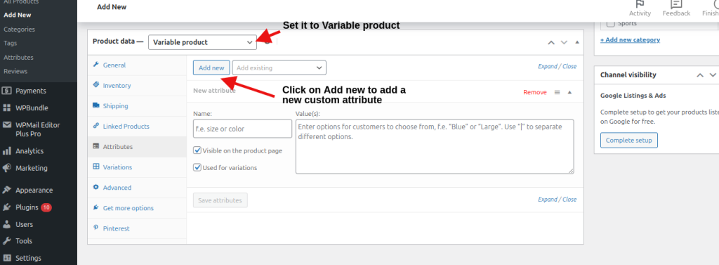 Add a custom WooComerce product attribute