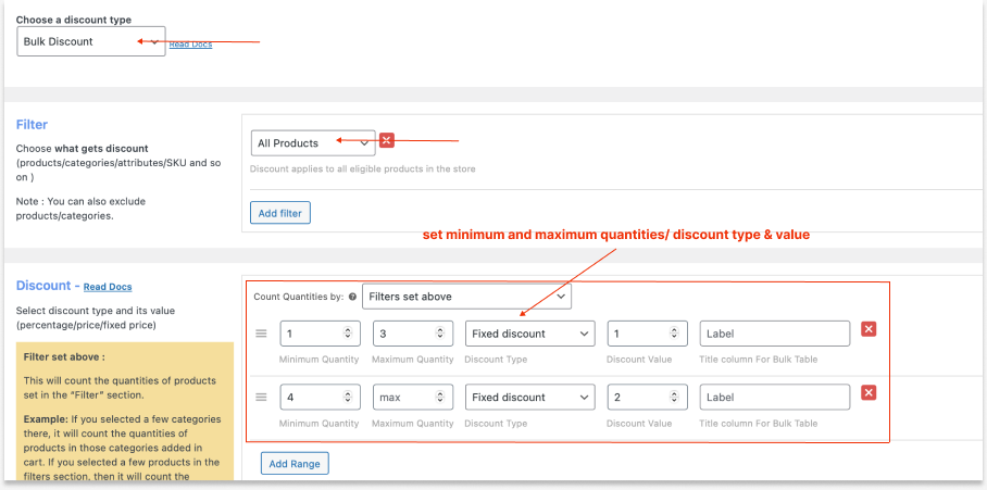 Creating bulk purchases discount with a specific amount off