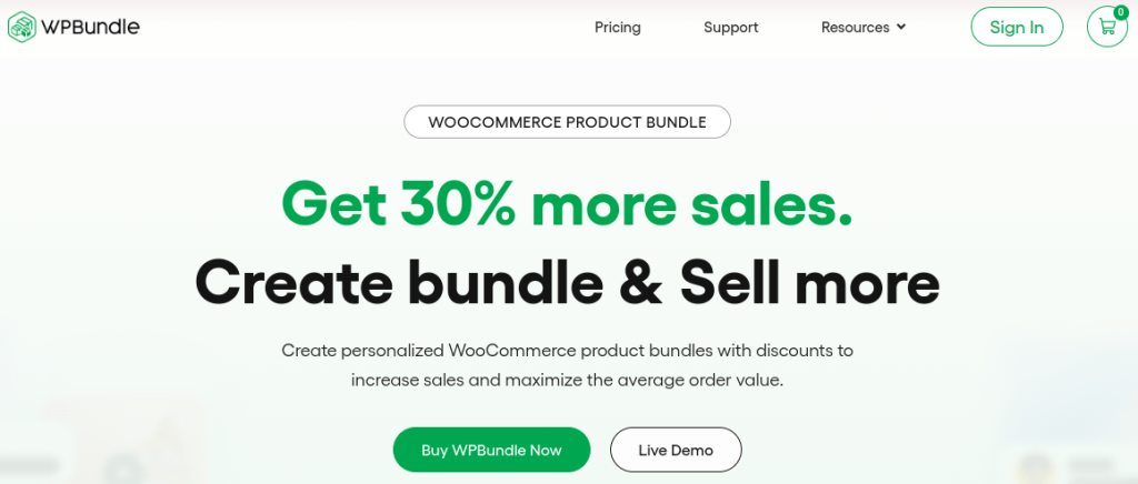 Product page of WPBundle