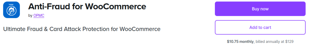 Product page of WooCommerce anti-fraud