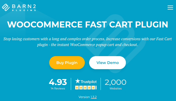 Product page of WooCommerce fast cart